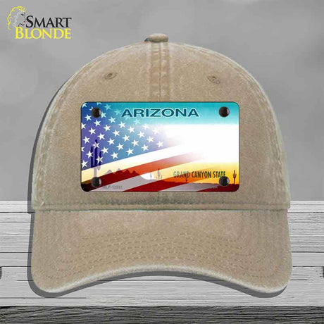 Arizona with American Flag Novelty License Plate Hat HAT-MLP-12331