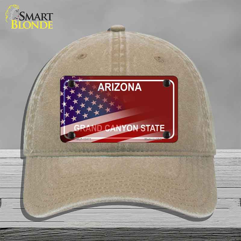 Arizona with American Flag Novelty License Plate Hat HAT-MLP-12471