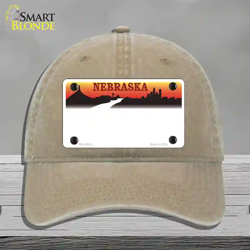 Nebraska Amber State Blank Novelty License Plate Hat Unconstructed Cotton / Khaki