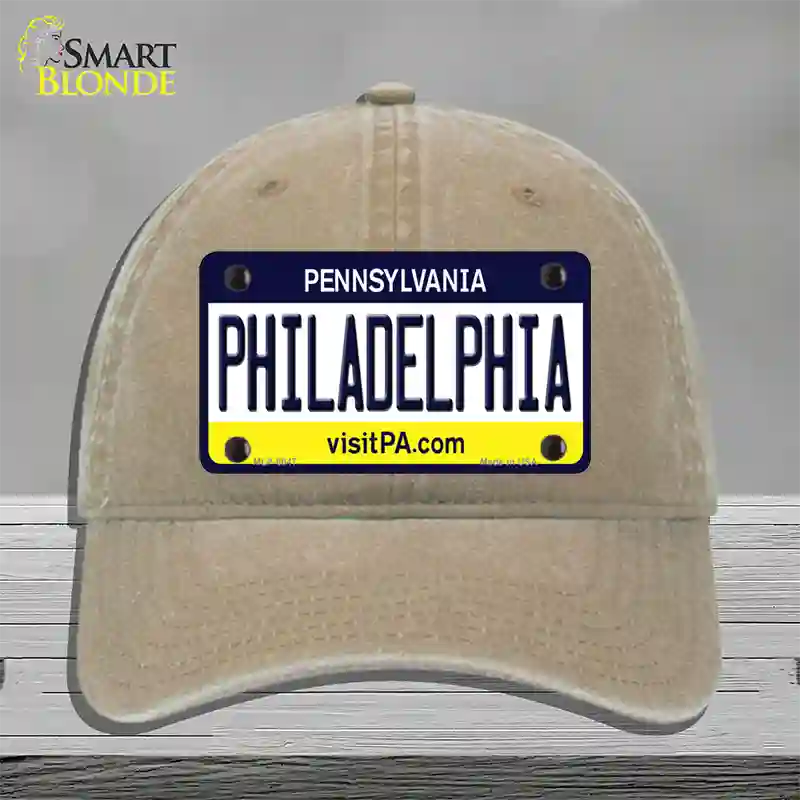 Philadelphia Pennsylvania State Novelty License Plate Hat Unconstructed Cotton / Khaki