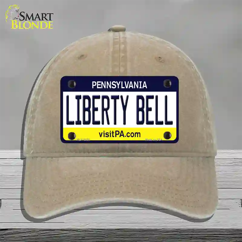 Liberty Bell Pennsylvania State Novelty License Plate Hat Unconstructed Cotton / Khaki