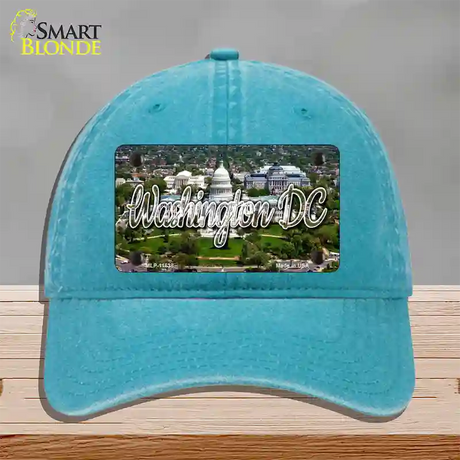 Washington DC White House State Novelty License Plate Hat Unconstructed Cotton / Lake Blue