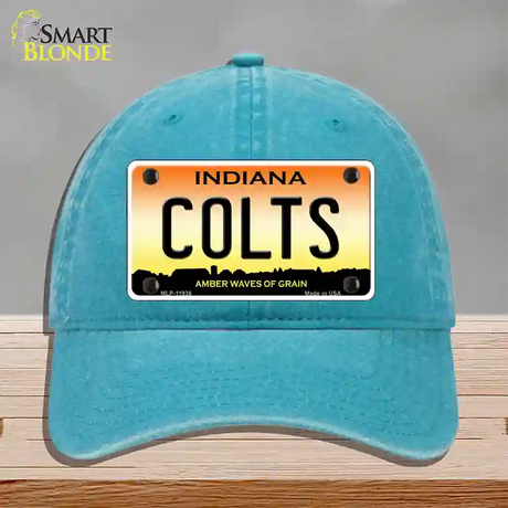 Indiana Colts Novelty License Plate Hat Unconstructed Cotton / Lake Blue