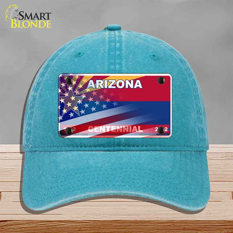 Arizona Centennial American Flag Novelty License Plate Hat HAT-MLP-12436