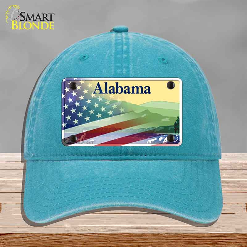Alabama with American Flag Novelty License Plate Hat HAT-MLP-12475
