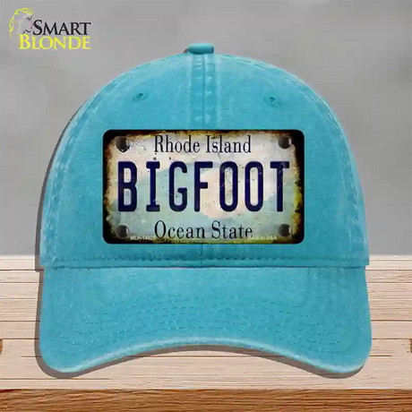 Bigfoot Rhode Island Novelty License Plate Hat Tag Unconstructed Cotton / Lake Blue
