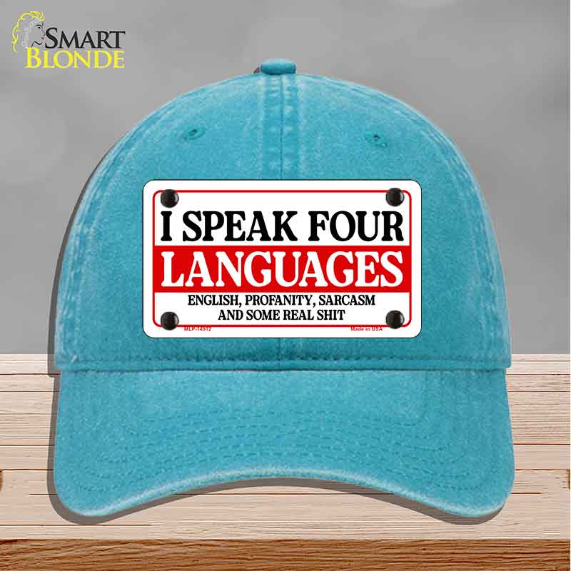 I Speak Four Languages Novelty License Plate Hat HAT-MLP-14512