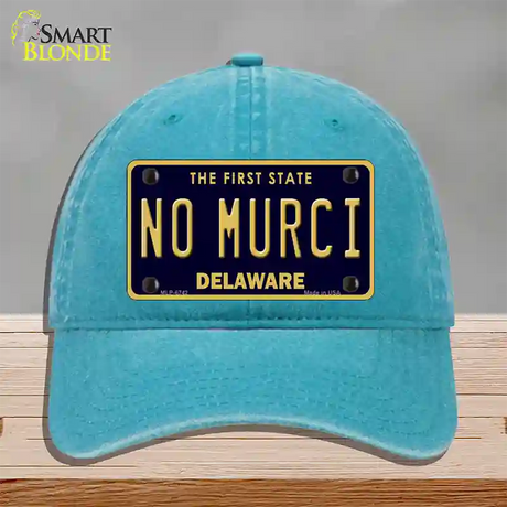 No Murci Delaware Novelty License Plate Hat Unconstructed Cotton / Lake Blue