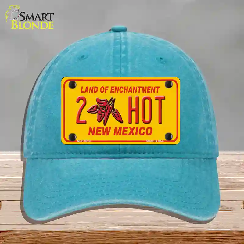 New Mexico 2 Hot Novelty License Plate Hat Unconstructed Cotton / Lake Blue
