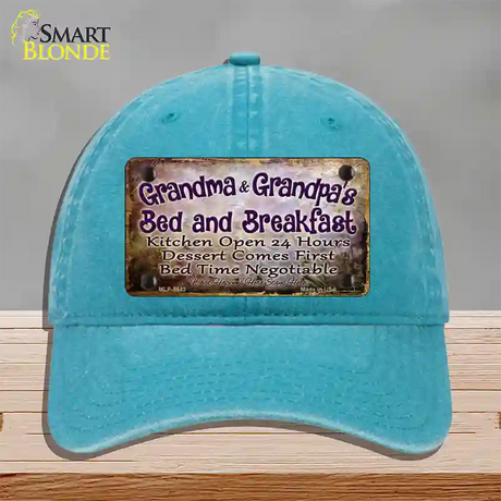Grandma And Grandpa Bed & Breakfast Novelty License Plate Hat Unconstructed Cotton / Lake Blue