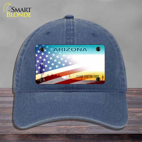 Arizona with American Flag Novelty License Plate Hat HAT-MLP-12331