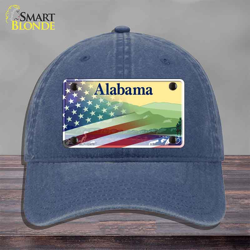 Alabama with American Flag Novelty License Plate Hat HAT-MLP-12475