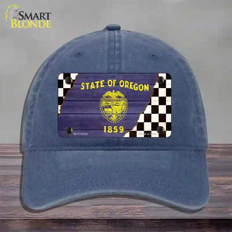 Oregon Racing Flag Novelty License Plate Hat Tag Unconstructed Cotton / Navy