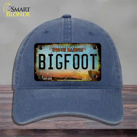 Bigfoot North Dakota Novelty License Plate Hat Tag Unconstructed Cotton / Navy