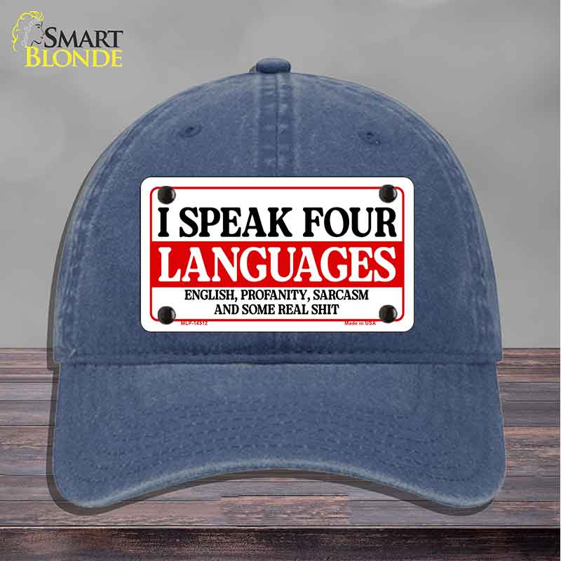I Speak Four Languages Novelty License Plate Hat HAT-MLP-14512
