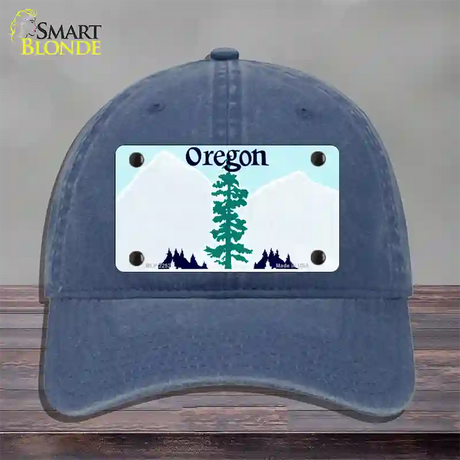 Oregon State Blank Novelty License Plate Hat Unconstructed Cotton / Navy