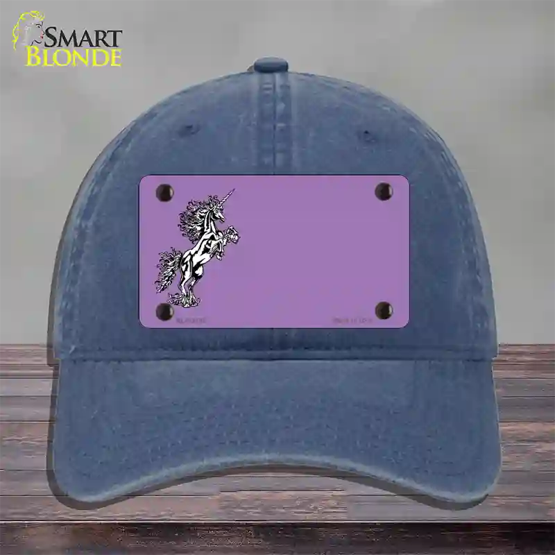 Unicorn Offset Novelty License Plate Hat Unconstructed Cotton / Navy
