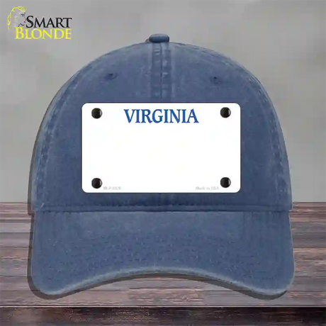 Virginia Old Dominion Blank Novelty License Plate Hat Unconstructed Cotton / Navy