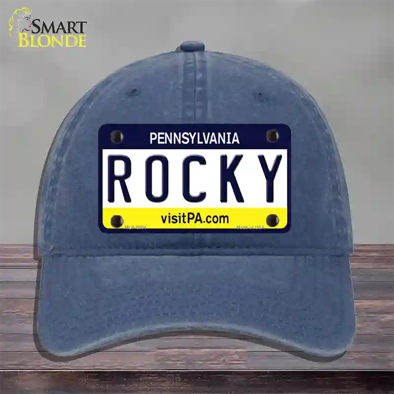 Rocky Pennsylvania State Novelty License Plate Hat Unconstructed Cotton / Navy
