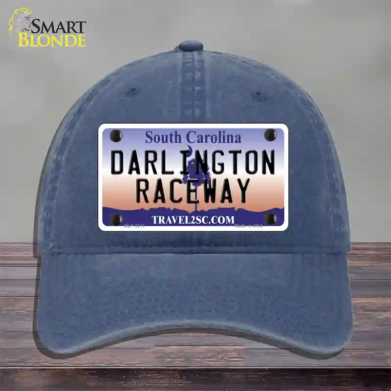 Darlington Raceway South Carolina Novelty License Plate Hat Unconstructed Cotton / Navy