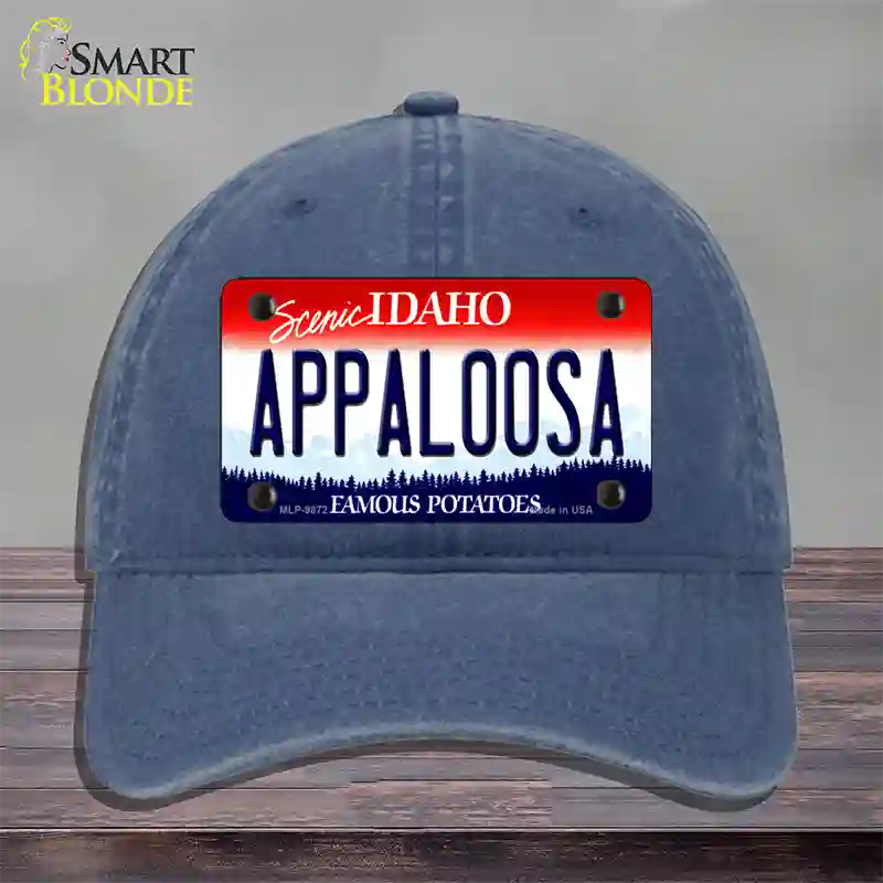 Appaloosa Idaho Novelty License Plate Hat Unconstructed Cotton / Navy