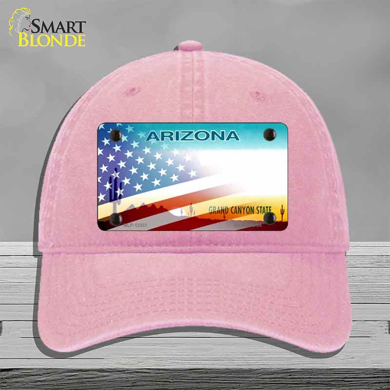 Arizona with American Flag Novelty License Plate Hat HAT-MLP-12331