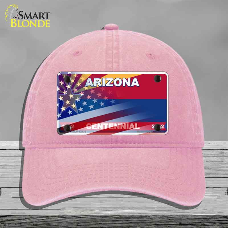 Arizona Centennial American Flag Novelty License Plate Hat HAT-MLP-12436
