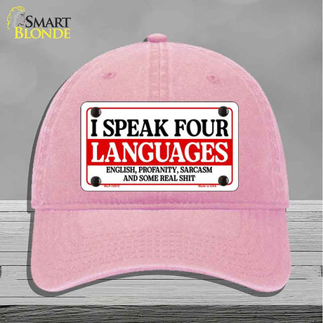 I Speak Four Languages Novelty License Plate Hat HAT-MLP-14512