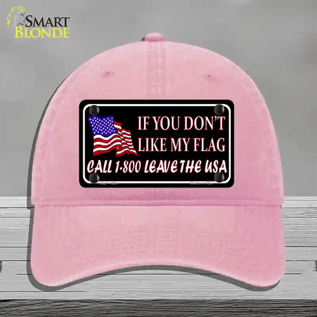 1 800 Leave The USA Novelty License Plate Hat Unconstructed Cotton / Pink