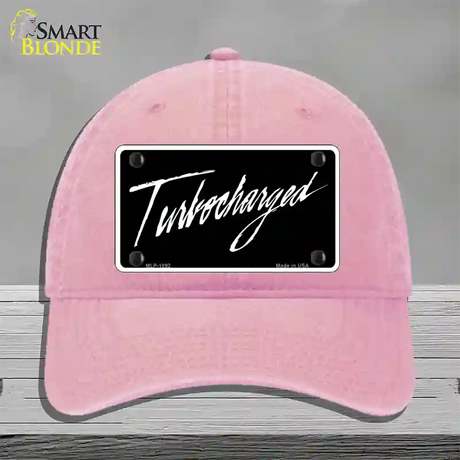 Turbocharged Novelty License Plate Hat Unconstructed Cotton / Pink