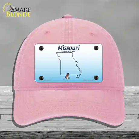Missouri Show Me Blank Novelty License Plate Hat Unconstructed Cotton / Pink