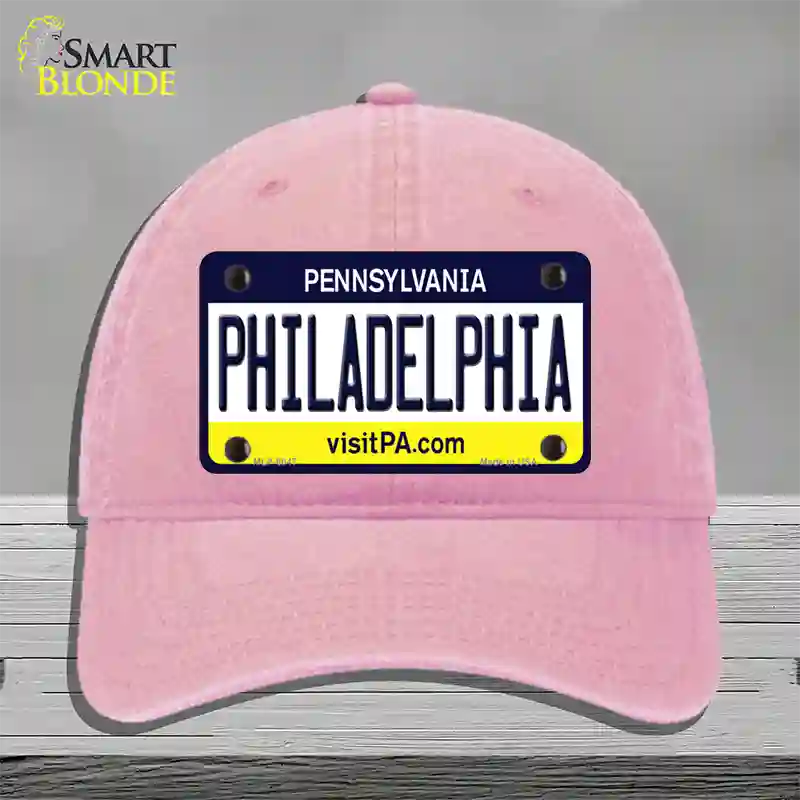 Philadelphia Pennsylvania State Novelty License Plate Hat Unconstructed Cotton / Pink
