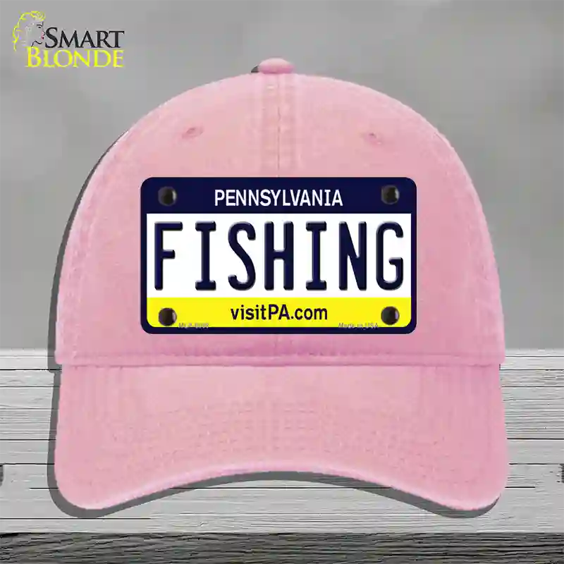 Fishing Pennsylvania State Novelty License Plate Hat Unconstructed Cotton / Pink