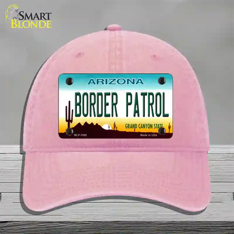 Border Patrol Arizona State Novelty License Plate Hat Unconstructed Cotton / Pink