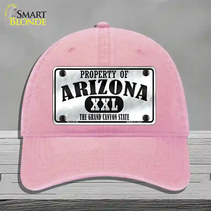 Property Of Arizona Novelty License Plate Hat Unconstructed Cotton / Pink