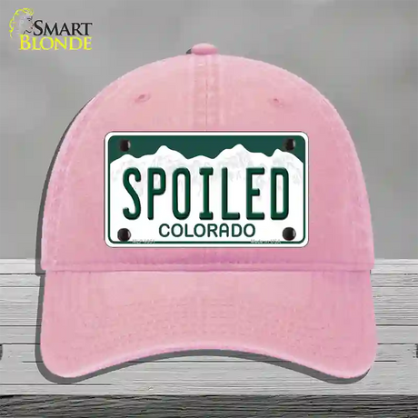 Spoiled Colorado Novelty License Plate Hat Unconstructed Cotton / Pink