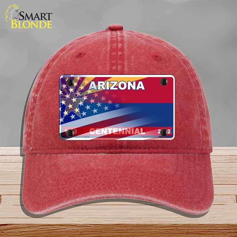 Arizona Centennial American Flag Novelty License Plate Hat HAT-MLP-12436