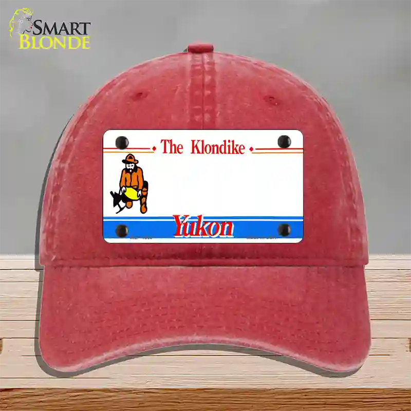 Yukon Novelty License Plate Hat Unconstructed Cotton / Red