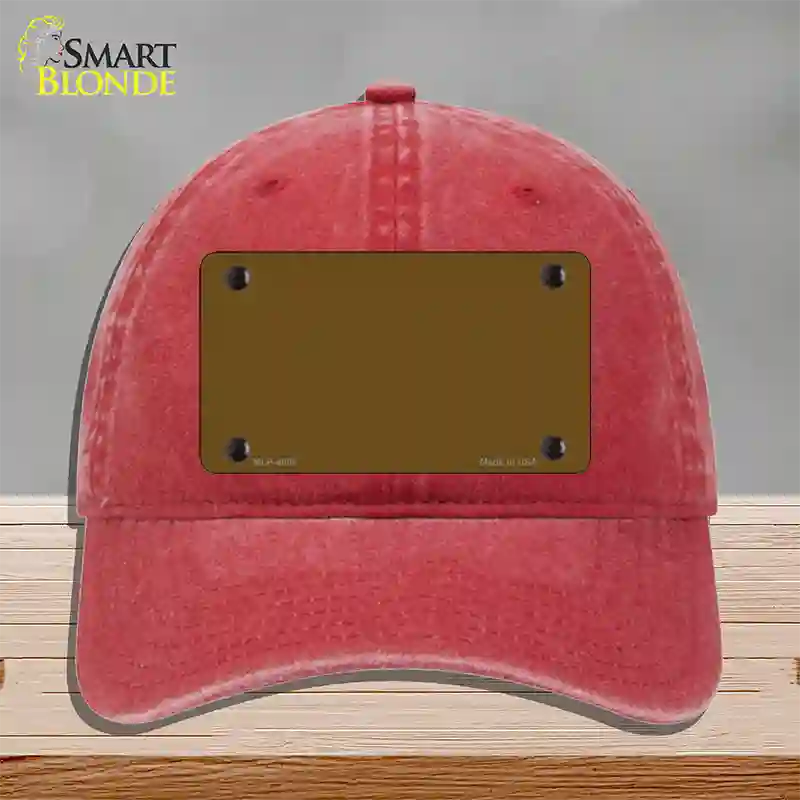 Brown Solid Novelty License Plate Hat Unconstructed Cotton / Red