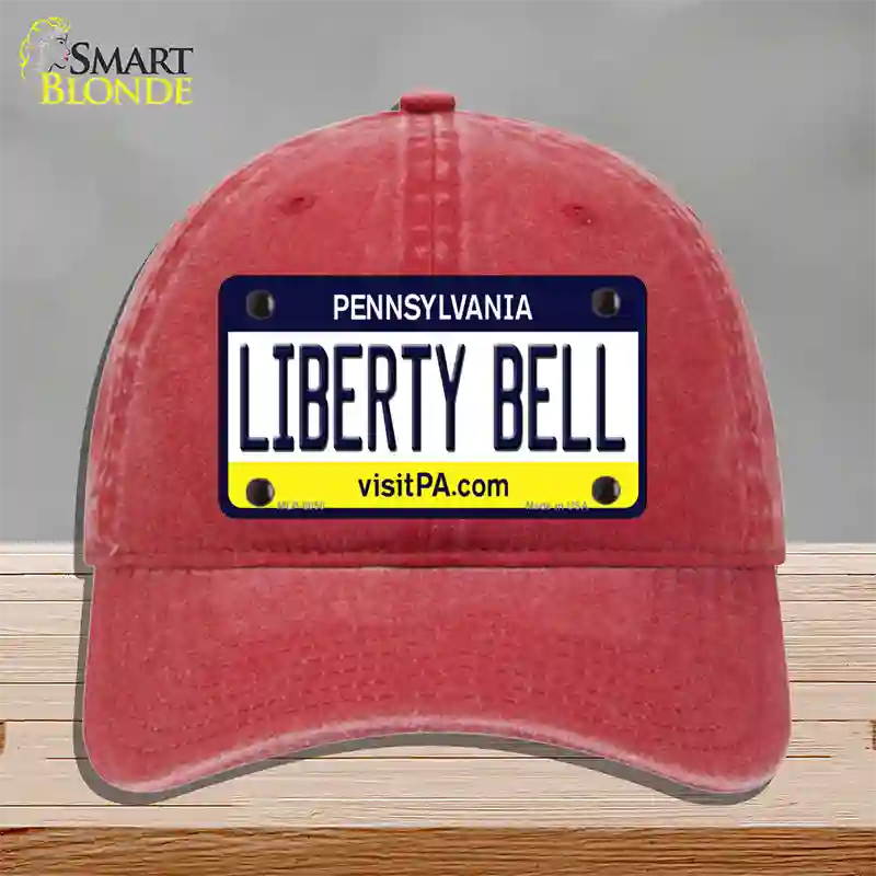 Liberty Bell Pennsylvania State Novelty License Plate Hat Unconstructed Cotton / Red