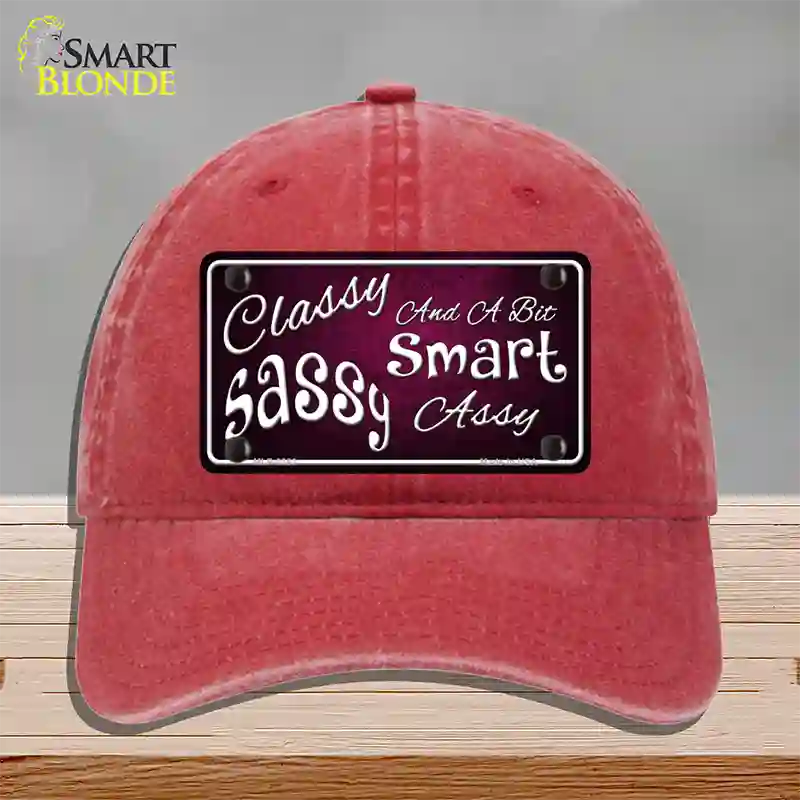 Classy Sassy Novelty License Plate Hat Unconstructed Cotton / Red
