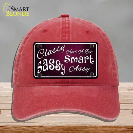 Classy Sassy Novelty License Plate Hat Unconstructed Cotton / Red
