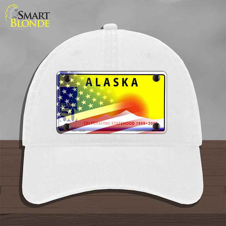 Alaska with American Flag Novelty License Plate Hat HAT-MLP-12330