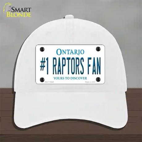 Number 1 Raptors Fan Novelty License Plate Hat Tag Unconstructed Cotton / White