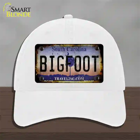 Bigfoot South Carolina Novelty License Plate Hat Tag Unconstructed Cotton / White