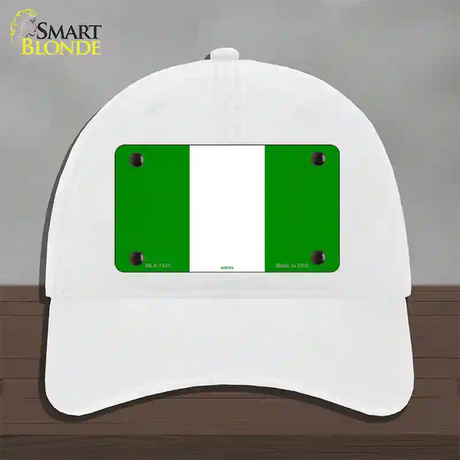 Nigeria Flag Novelty License Plate Hat Unconstructed Cotton / White