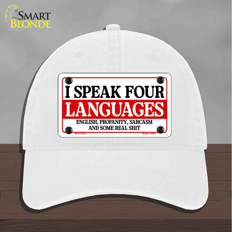 I Speak Four Languages Novelty License Plate Hat HAT-MLP-14512
