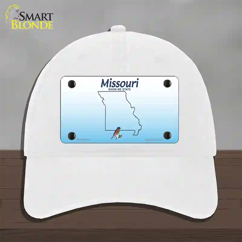 Missouri Show Me Blank Novelty License Plate Hat Unconstructed Cotton / White