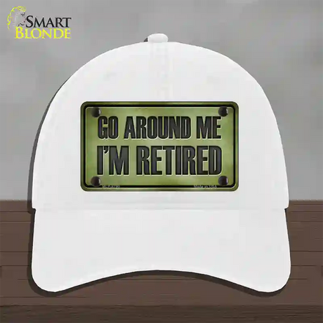 Go Around Me Novelty License Plate Hat Unconstructed Cotton / White