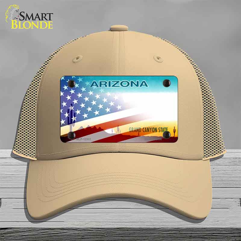 Arizona with American Flag Novelty License Plate Hat HAT-MLP-12331